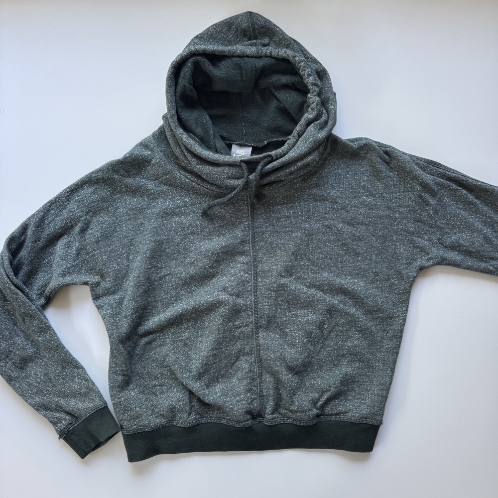 NIKE Stanton Pullover Hoodie Sweatshirt Womens Medium Green Cowl Neck Batwing